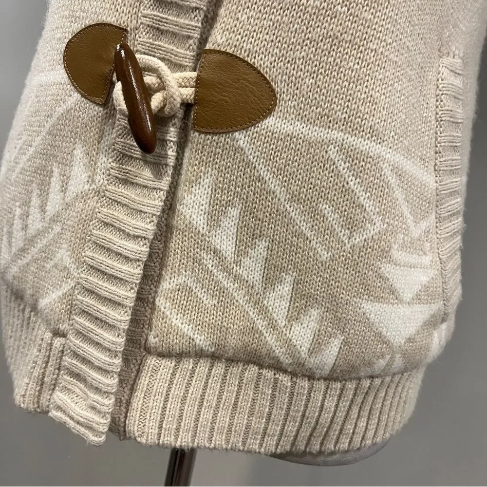 Women's Cream Sweater Vest with Faux Fur Collar‎ size medium - Picture 5 of 14